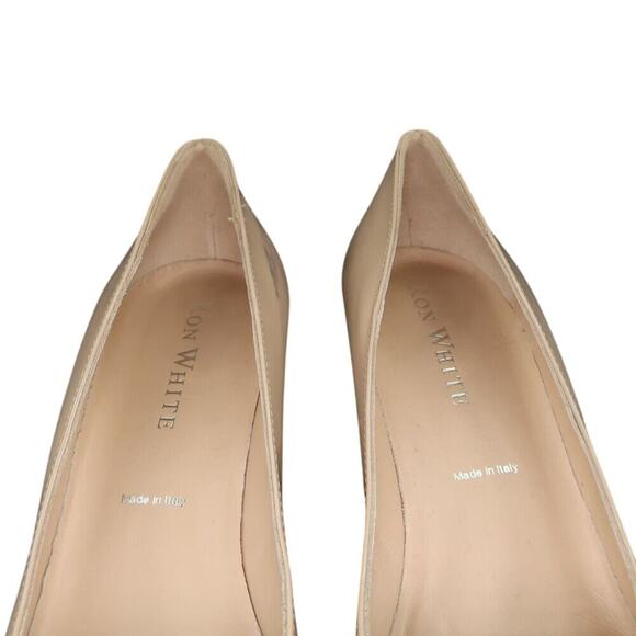 Ron White Shoes Womens 37 Pumps Square Toe Block Heel Patent Leather Lizbeth Tan - Picture 5 of 16